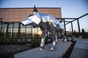 Silver Dog Statue - Calgary - Legacy 