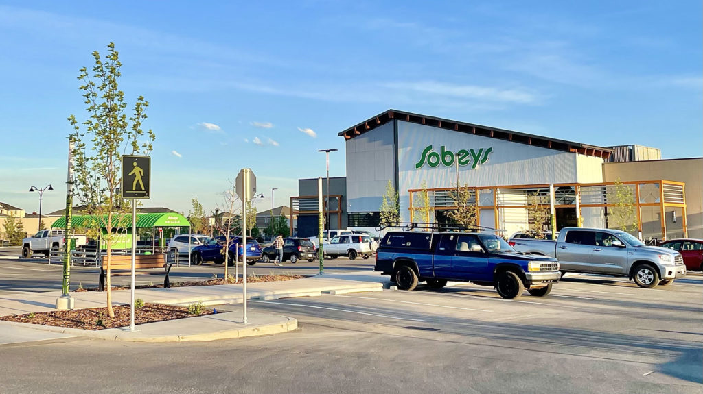 Sobeys grocery store at the Township plaza in the community of Legacy in North East Calgary in Alberta in Canada