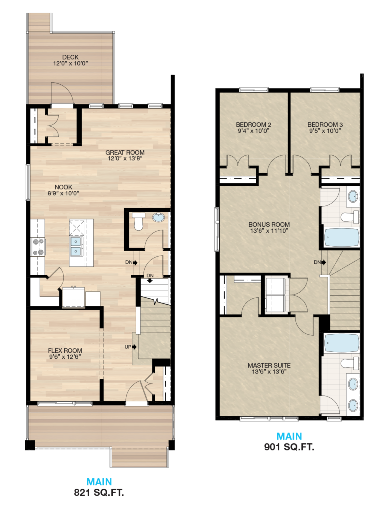 Trico Homes Duplex Showhome Floorplan - Calgary - Legacy